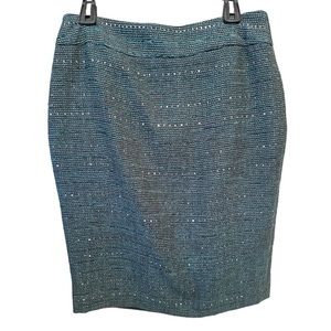 Albert Nipon Boutique Green Mix Pencil Skirt